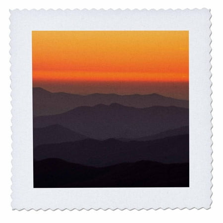 Clingmans Dome - 3dRose Tennessee, Great Smoky Mountain NP, Sunset at Clingmans Dome. - Quilt Square, 10 by 10-inch