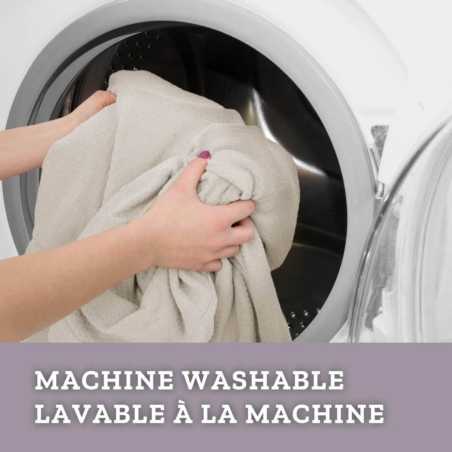 Housse de fauteuil inclinable extensible en bouclé SmartFit, fabriquée en tissu recyclé, 4 pièces, lavable à la machine beige