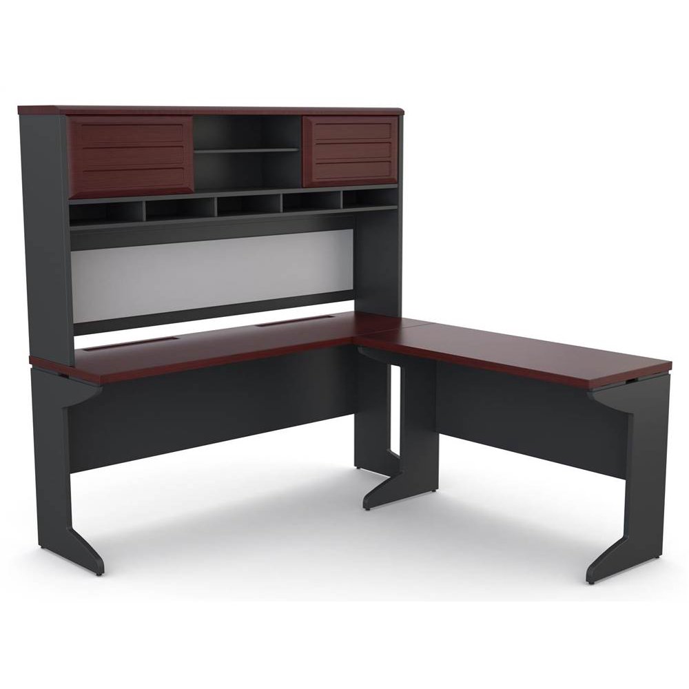 Ameriwood Home Pursuit LShaped Desk with Hutch Bundle, Multiple Colors