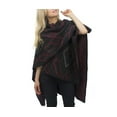 thumbnail image 2 of Jessica McClintock Adult Women Diamond Cape Ruana Wrap Shawl Pashmina Poncho (Diamond Black), 2 of 4