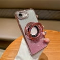thumbnail image 6 of for iPhone 16e Magnetic Ring Stand Case Compatible with MagSafe, Cute Bling Sparkly Phone Cover with Crystal Diamonds Rhinestone Case with Camera Lens Protector for iPhone 16e 6.1" (Pink), 6 of 13