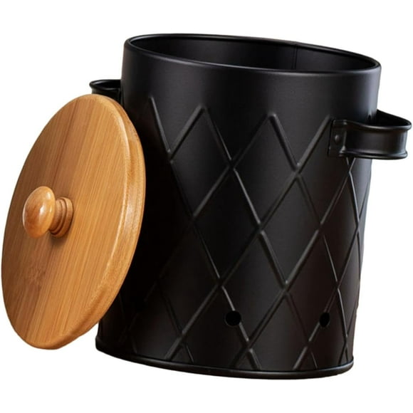 QAQ-Vegetables Storage Bin Potato Onion Garlic Storage Bin Farmhouse Containers Fresh Vegetable Keeper for Counter Restaurant, Black Medium！