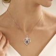 thumbnail image 3 of Beautlace Forever Love Butterfly Heart Necklace,925 Sterling Silver Rose Flower Pendant Necklace Jewelry Birthday Christmas Valentines Mother's Day Gifts for Women Mom -Mystic Topaz, 3 of 9