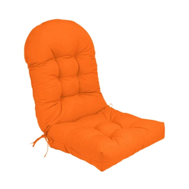 Cojín para mecedora, cojín para tumbona con lazos, cojín para silla, cojín para patio naranja