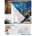 thumbnail image 3 of No Hook Cloth Fabric Shower Curtain with Snap in Liner, Turtle Waterproof Shower Curtains Set with See Through Top Window, Summer Beach Ocean Coral Sunlight Jellyfish Bath Curtains Shower 72"x84", 3 of 6