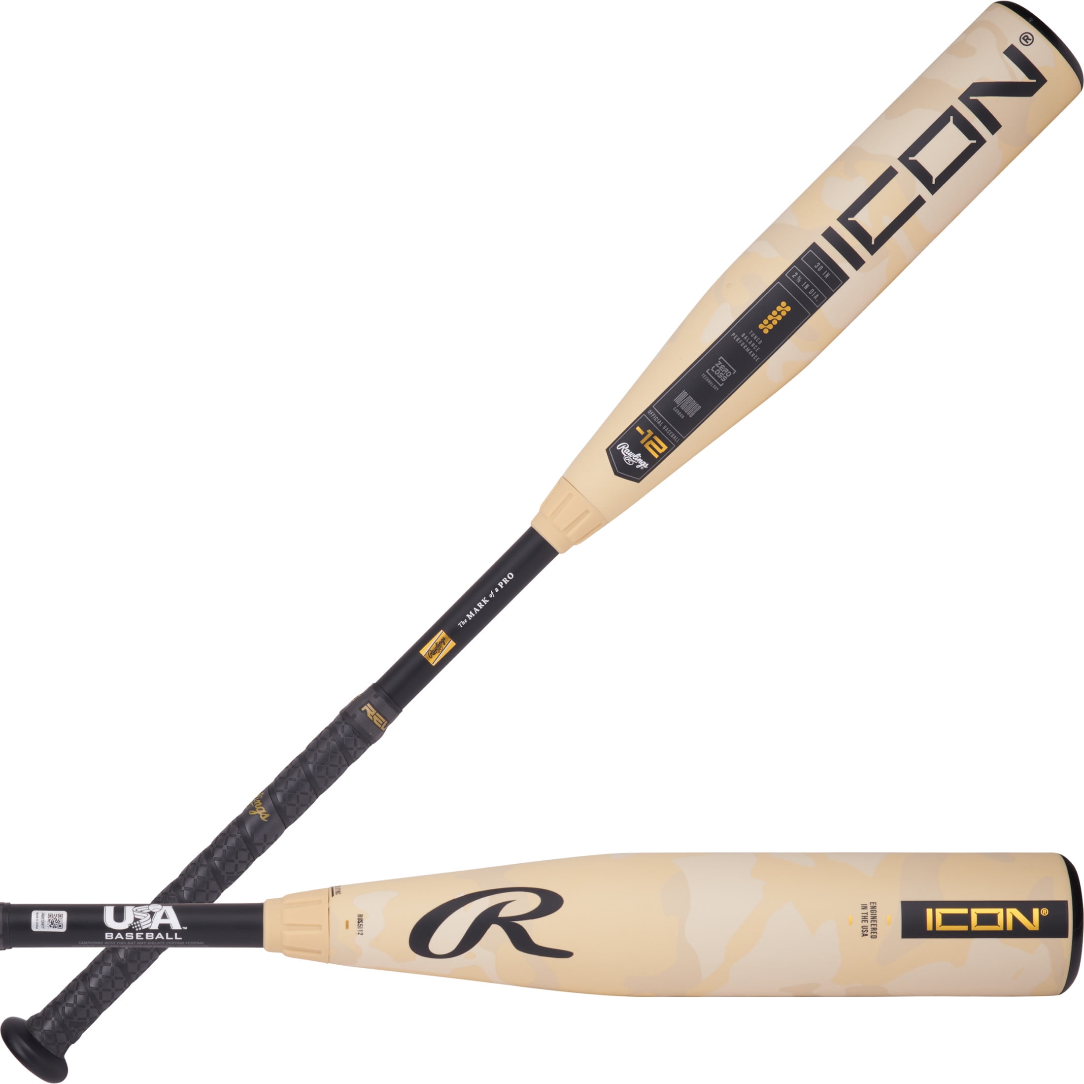 Rawlings Icon -8 USSSA Baseball Bat | 30-Inch | Composite