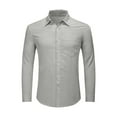 thumbnail image 3 of GZWYHT Mens Casual Button Down Shirts,Mens Shirts Men's Long Sleeve Loose Solid Color Shirt Lapel Casual Shirt Long Sleeve Shirts,Big And Tall Shirts Grey XXL, 3 of 4