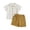 Beige, variant on BLVB Baby Boy Girl Summer Clothes Toddler Infant Cotton Linen Short Sleeve Button up Dress Shirt Pocket Shorts Set 2PCS Outfit(Green AA1,12-18 Months)