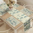 thumbnail image 2 of Ambesonne Lighthouse Table Runner & Placemats, Summertime Lines Print, Placemat 4 pcs + Runner 12"x90", Dark Blue Beige, 2 of 2