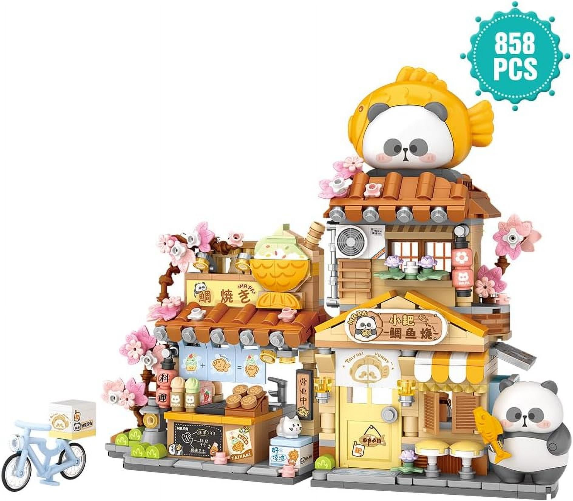 man POPUP バンコク　コンプリートセット　 1セット GZBrick Panda Street Scene Building Sets Openable Taiyaki Shop for