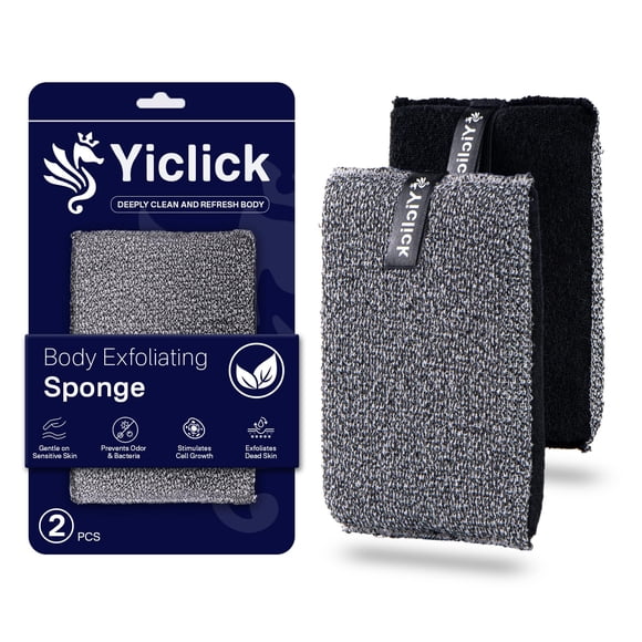 Exfoliante corporal Yiclick Exfoliator, paquete de 2 con mango