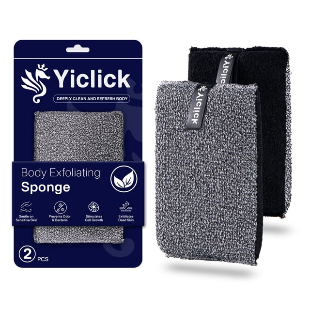 Exfoliante corporal Yiclick Exfoliator, paquete de 2 con mango