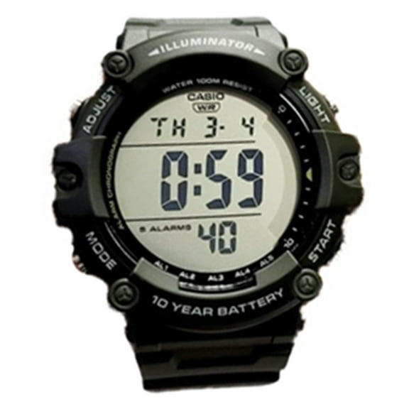 Casio Men's Illuminator Digital Quartz 100m Black Resin Watch AE1500WHX-1AV