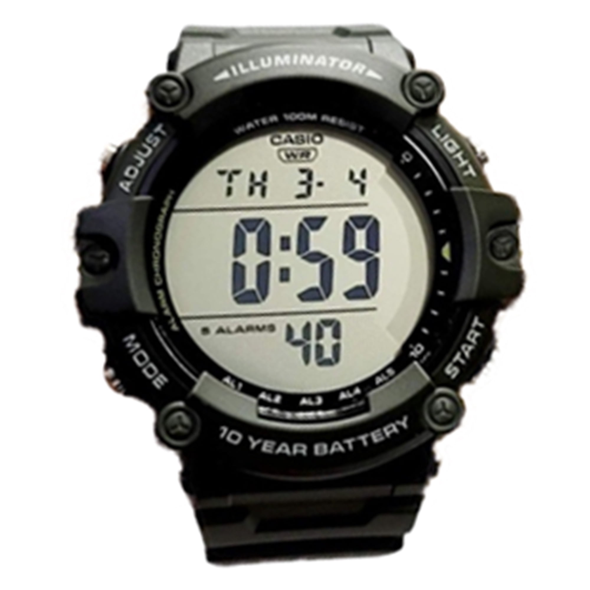 Casio Men's Illuminator Digital Quartz 100m Black Resin Watch AE1500WHX-1AV