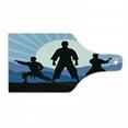thumbnail image 1 of Kung Fu Cutting Board, Karate Men Silhouettes on Sun Rays Mountains, Decorative Tempered Glass Cutting and Serving Board, in 3 Sizes, by Ambesonne, 1 of 2