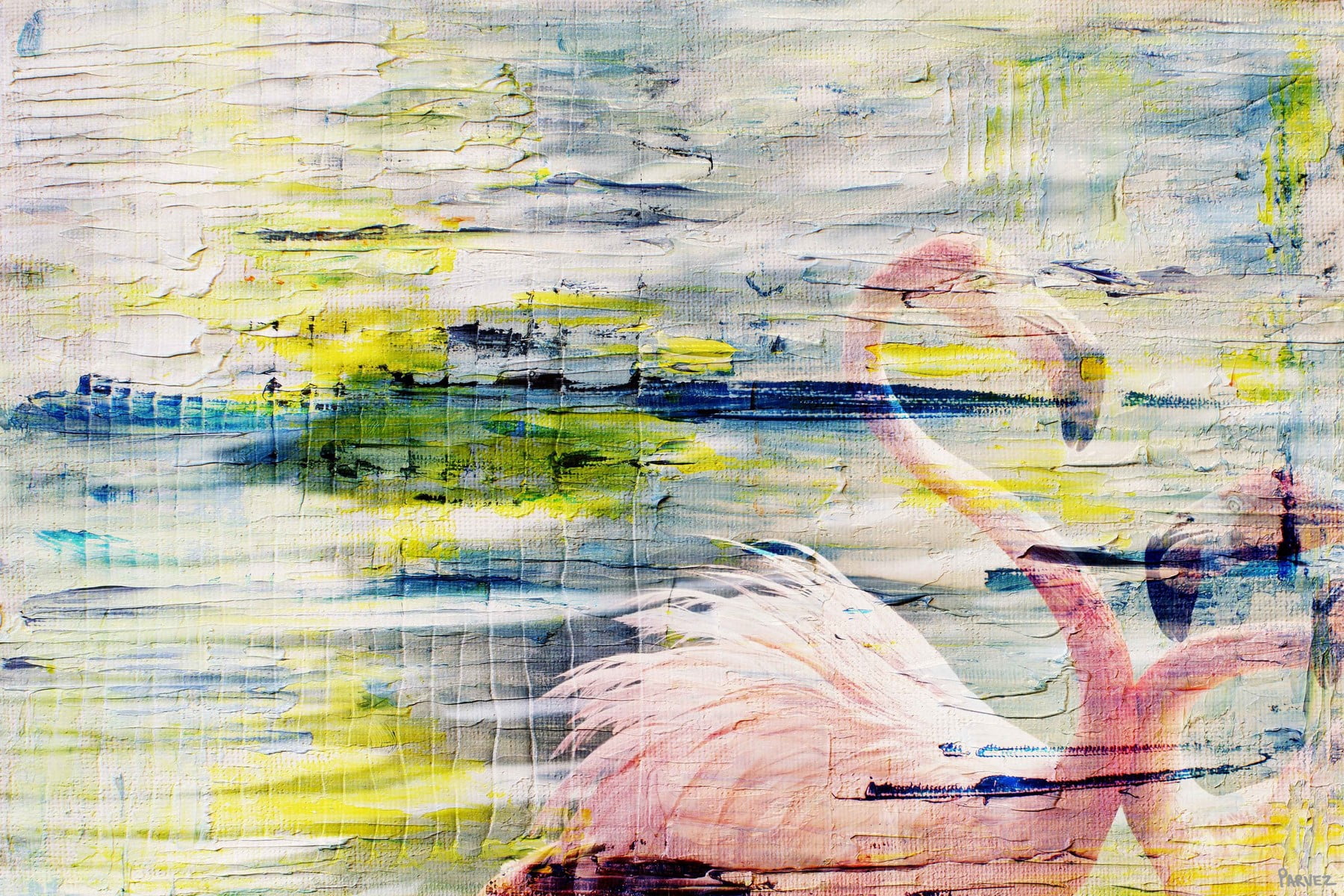 "Flamingo Style" Painting Print on Wrapped Canvas