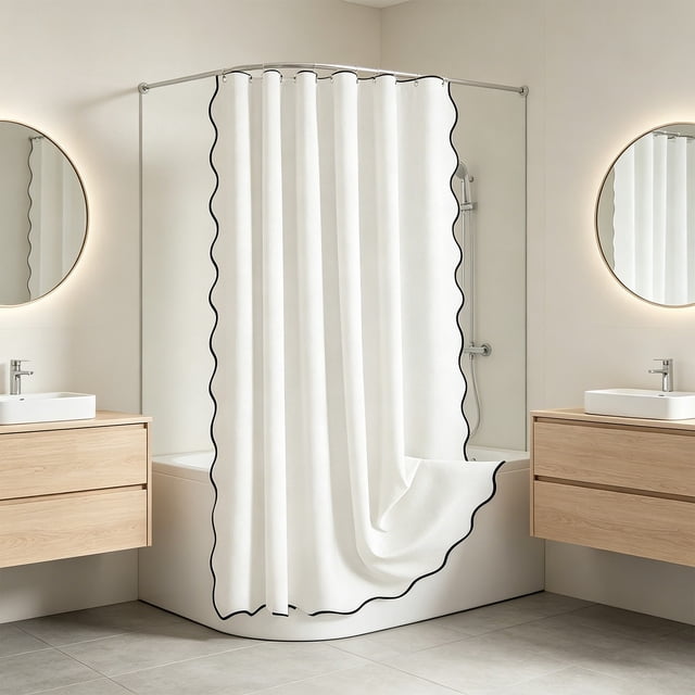 Large Waterproof Polyester Shower Curtain with Rustproof Grommets, 70.87x78 inches, Multiple Colors, Easy to Install and Clean