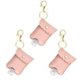 thumbnail image 1 of QualitChoice Clear Empty Travel Bottles Keychain Holder Bags Set Portable Bottles  for Flip Cap Refillable Containers Leather Carriers for Lotion Liquids Pink, 1 of 1
