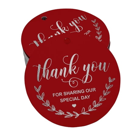 Inkdotpot Real Silver Foil Thank You For Sharing Our Special Day Bridal Shower-Baby Shower-Retirement-Wedding-Birthday Tags Favor Hang Paper Tags 50 Pieces