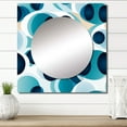 thumbnail image 1 of Designart "Minimalist Geometry with Cobalt Blue Circles I" 0 Square Mirror For Wall Decor - Large Blue Square Printed Wall Mirror Art - Square Modern Mirror - Wall Mounted Square Large Mirror, 1 of 5