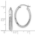 thumbnail image 2 of FB Jewels Leslie's 10k White Gold Diamond-cut Oval Hinged Hoop Earrings, 2 of 2