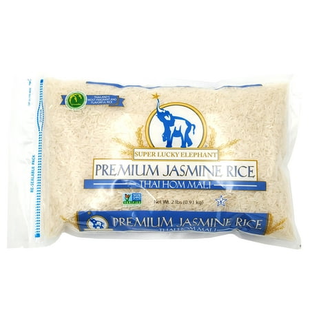 Super Lucky Elephant Thai Hom Mali Jasmine Rice  32 oz  Does not contain Peanuts  Soy  Milk  Egg  Wheat  Fish  Tree Nut  Crustacean shellfish  and Sesame.