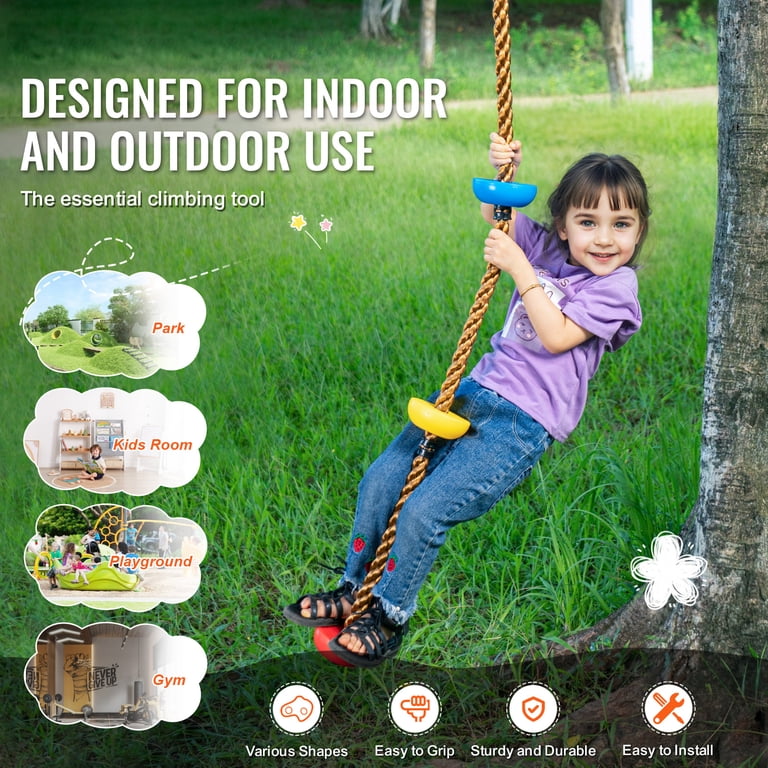 Knotted Climbing Rope Kids Rock Climbing Holds Set – 25 Handles With ...