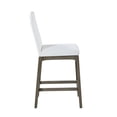 thumbnail image 3 of Maklaine Modern Gray/White Faux Leather Counter Stool with Solid Wood Base, 3 of 8