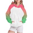 thumbnail image 1 of Bowake Vêtements d'Automne pour Femmes à Manches Longues Dégradé Chandails en Molleton Décontractés Légers Raglan avec Poche, 1 of 5