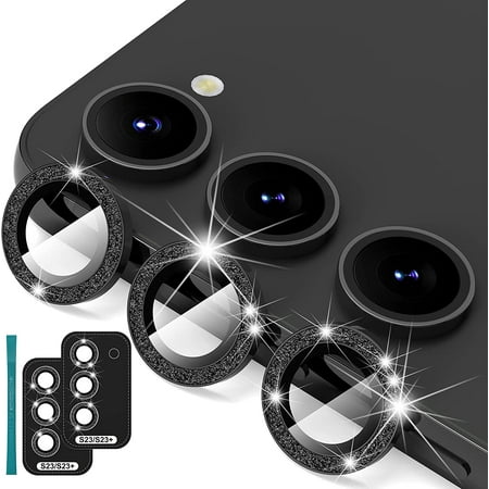 

[3+3 PCS] for Samsung Galaxy S23/ S23 Plus Camera Lens Protector Individual Glitter Camera Lens Protector