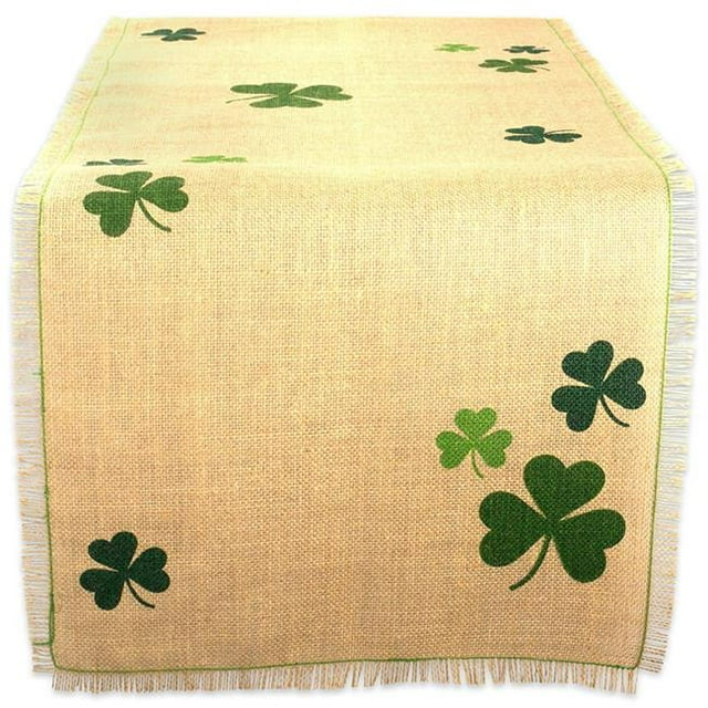 Design Imports CAMZ38798 14 x 74 Pouces Shamrock Imprimé Chemin de Table en Jute