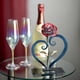 thumbnail image 3 of Gift Hand-forged Wrought Iron Red Metal Rose With Heart - Shaped Stand, 3 of 5