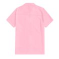 thumbnail image 3 of Qwertyu Mens Button Down Short Sleeve Shirt Cotton Linen Hawaii Shirts Casual Tropcial Vacation Beach Summer Tops Pink 3XL, 3 of 4