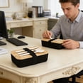 thumbnail image 4 of Openpig Japanese-Style Double-Layer Bamboos-Handled Lunch Box Compartmentalized Plastic Lunch Box For Office Workers And Students, 4 of 6
