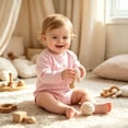 thumbnail image 4 of Mnyotv Baby Girl Clothes Newborn Infant Fall Outfit Romper Long Sleeve Printed Jumpsuits Size 6-12 Months, 4 of 6