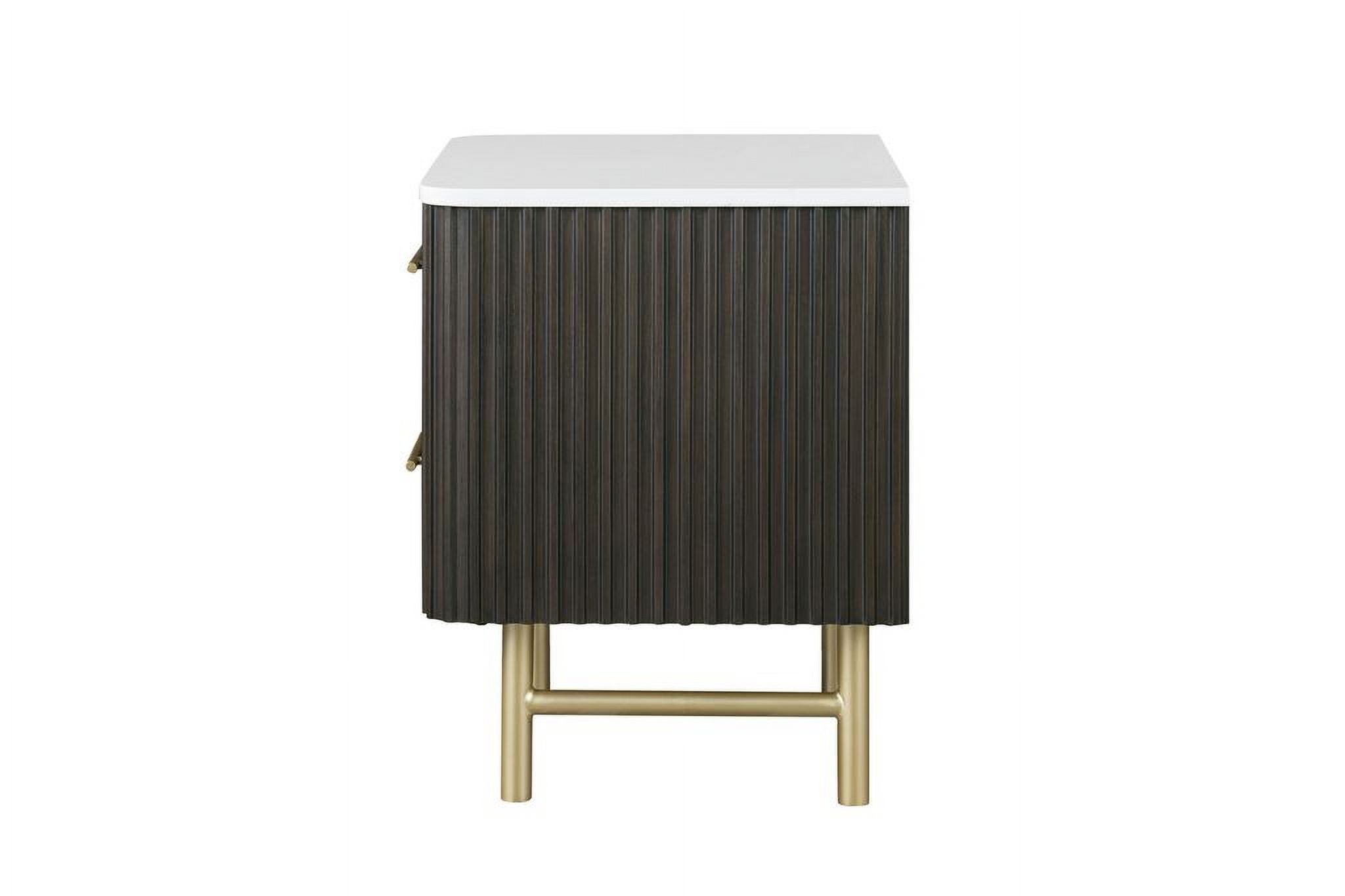 Acme Clayten Nightstand in Marble Top & Espreeso Finish