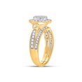 thumbnail image 3 of 14kt Yellow Gold Princess Diamond Bridal Wedding Ring Band Set 3/4 Cttw, 3 of 3