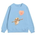 thumbnail image 2 of HXWCHs Cozy girls' hooded sweatshirts for shoppers Valentine's Day Girls Puppy Print Hooded Sweatshirt Fashionable Winter Autumn Children's Casual Pullover top Sky Blue 5-6 Years, 2 of 5