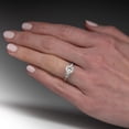 thumbnail image 2 of Certified Moissanite Stone,Solid Silver Cluster Accented Mounting Round Moissanite Engagement Ring, 3.15 Ct Vintage Moissanite Ring for Women, 2 of 5