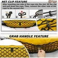 thumbnail image 4 of Truck Bed Cargo Net Compatible with Pickup Truck Bed Organizer Stretchable 4'x4' to 7'x7' High Elastic Heavy Duty Upgraded Reinforced Storage Net with 10 Metal Carabiners (Single Layer), 4 of 7