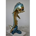 thumbnail image 5 of Mahi Mahi Dorado Fish Large Bronze Statue Fountain Size: 40" x 22" x 52"H, 5 of 12
