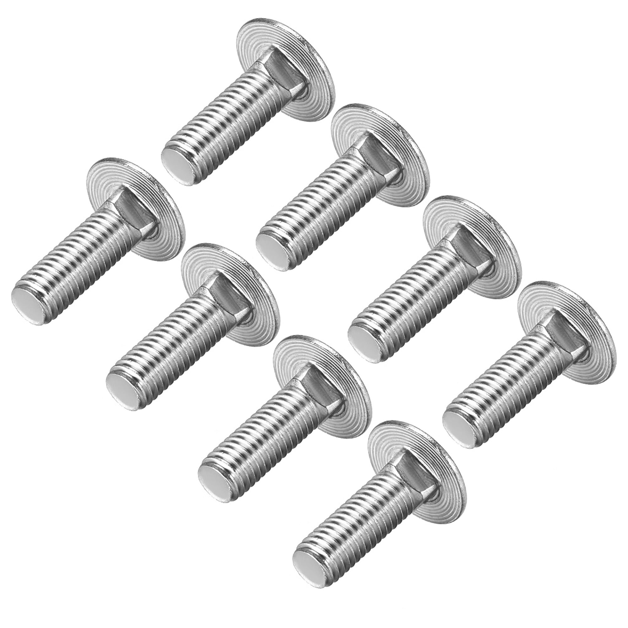 uxcell M6x35mm 304 Stainless Steel Fully Thread Square Neck Carriage Bolts DIN603 10pcs