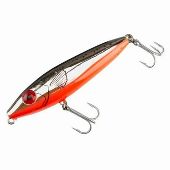 Mirrolure 83MR-GCRBO She Dog Gold Chrome/Black Orange 4" Fishing Topwater Lure