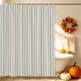thumbnail image 5 of Sage Green Striped Shower Curtains for Bathroom, Modern Boho Vertical Stripes Beige Waterproof Fabric Shower Curtain, Decorative Bathroom Curtain for Bathtub, 72"x84", No Hooks Included, 5 of 9
