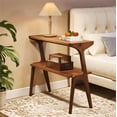 thumbnail image 4 of Fnova Table d'Extrémité Étroite Tables d'Appoint Modernes Table de Canapé en Bois avec Tablette de Rangement, Table de Chevet Style Ferme, Assemblage Facile, Table d'Angle, Table à Boissons pour Salon, Chambre, Table de Nuit, 4 of 15