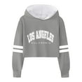 thumbnail image 3 of Mepaouo Kids Crop Tops Girls Long Sleeve Fashion Hoodies Toddler Hooded Pullover Sweatshirts Grey 3-4 Years, 3 of 4