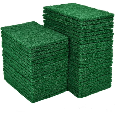 10 PCS Scouring Pad, Dish Scrubber Scouring Pads,4.5 x 6 inch Green Reusable Household Scrub Pads for Dishes, Kitchen Scrubbers & Metal Grills