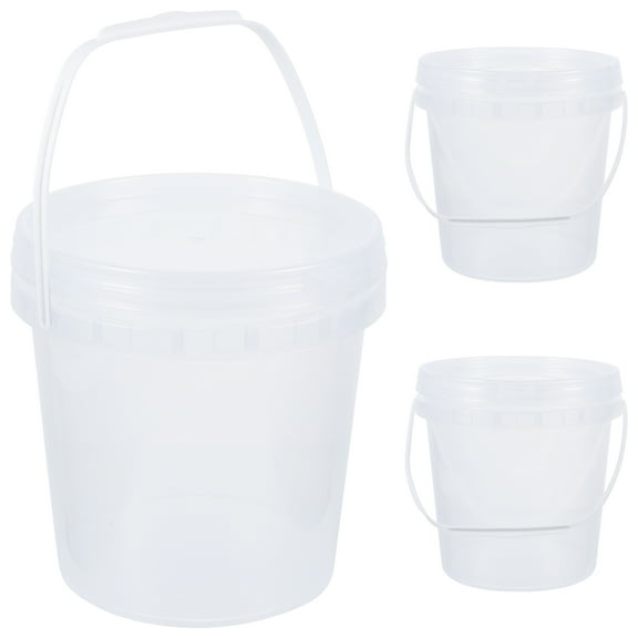 STRANDCHIC 3-Piece Multifunctional Plastic Ice Cream Buckets for Food Storage and Serving, and Reusable