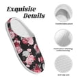 thumbnail image 5 of Lsque Rose Flowers Pattern Womens Comfort Cotton on Scuff With Memory Foam and Anti-skid Sole Slipper-46/47, 5 of 7