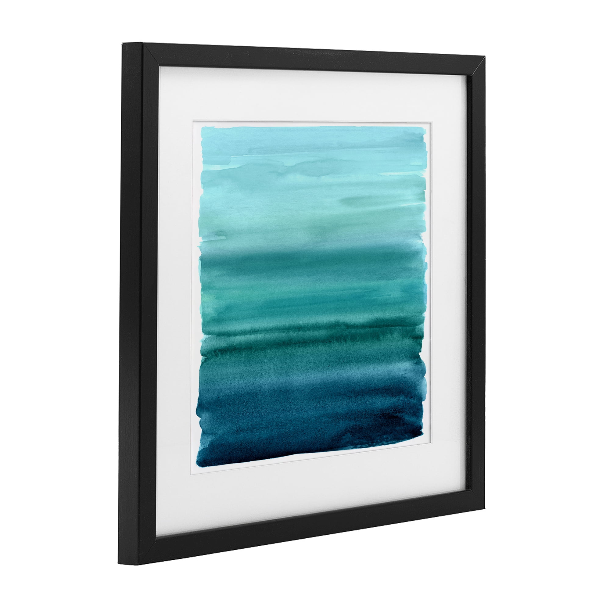 Stupell Industries Aqua Ombre Gradient Black Framed Print Under Glass, design by Allie Corbin